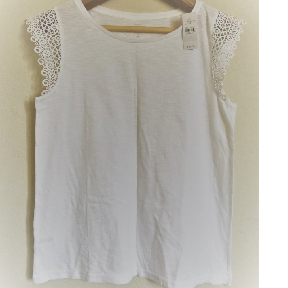 NWT Loft Lace Cap Tee